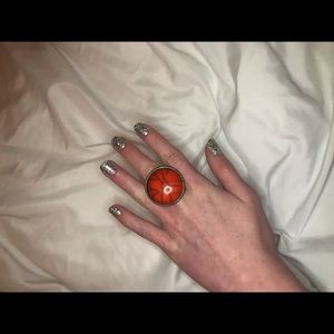 Red orange bronze ring